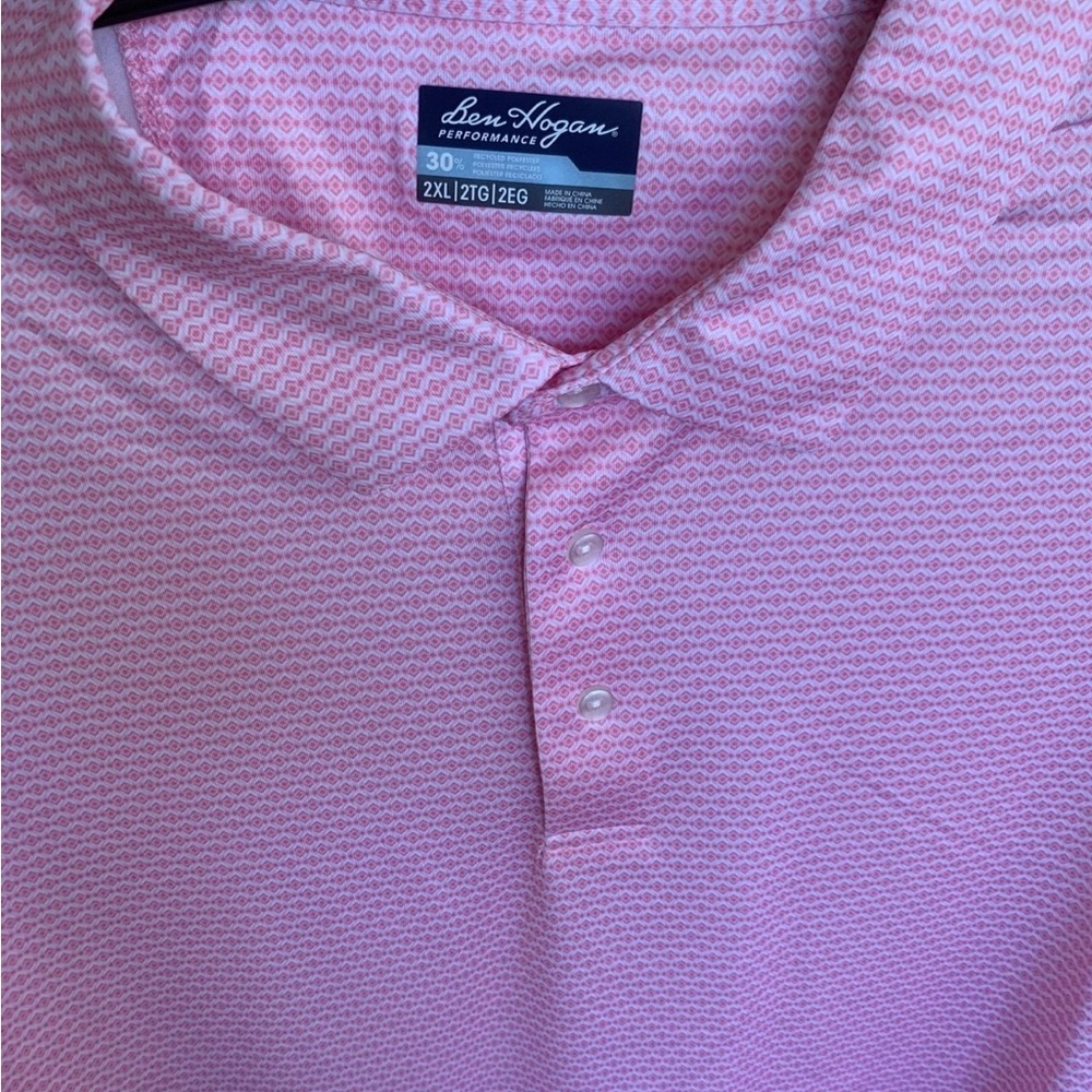 NWT Ben Hogan Men's Pink Polo shirt performance Lightweight